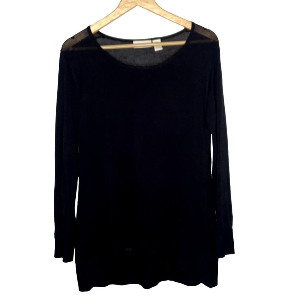J.Jill Sweater Women Size XS Long Line Black Long Sleeves *